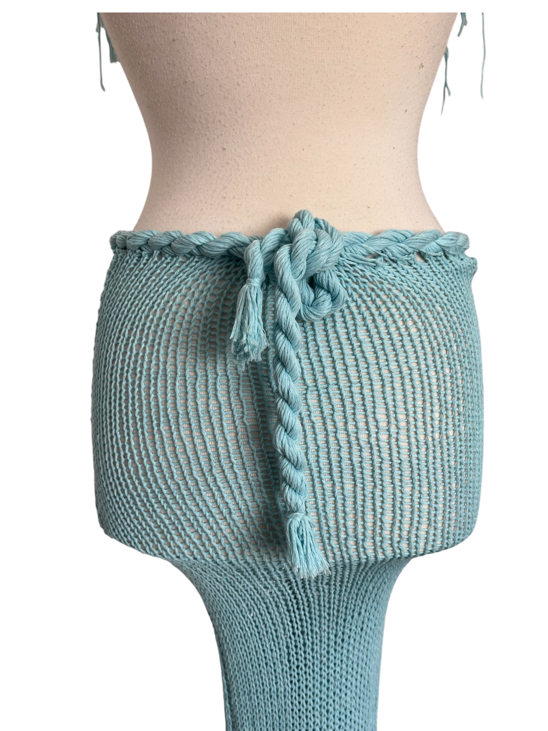 Mykonos Knitted Set - Beaded Top & Rope-Tie Skirt